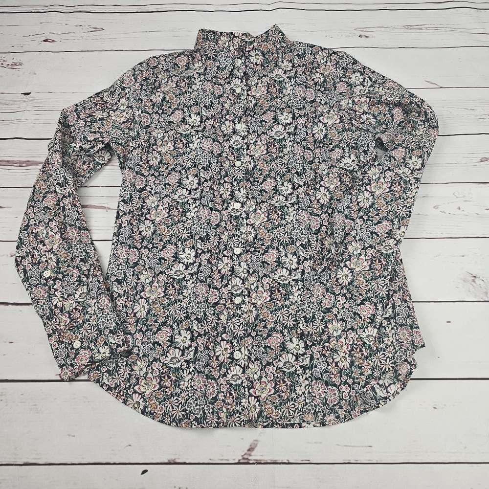 J.Crew Slim Perfect Shirt in White Garden Liberty® Floral Button Down Top